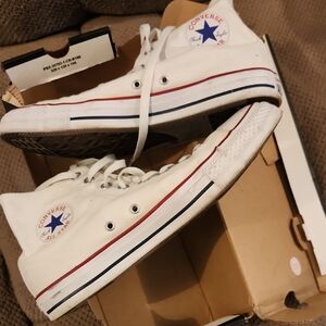Converse White and Red High-Tops